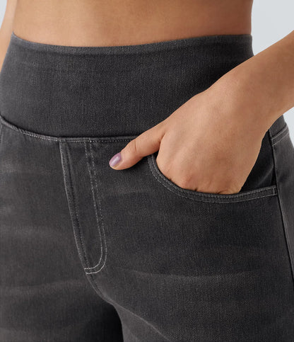 StrideJeans High-Rise Wide-Leg Pull-On Jeans