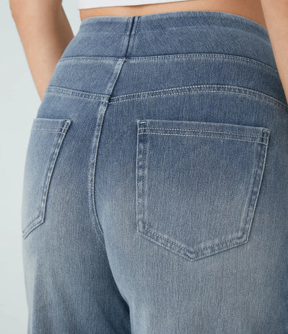 StrideJeans High-Rise Wide-Leg Pull-On Jeans