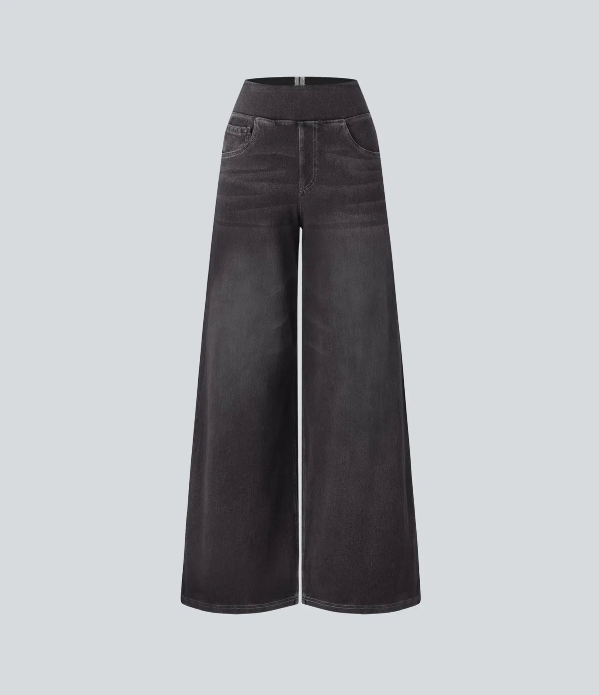 StrideJeans High-Rise Wide-Leg Pull-On Jeans