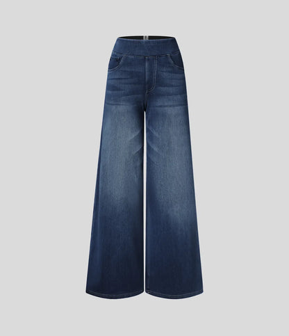 StrideJeans High-Rise Wide-Leg Pull-On Jeans