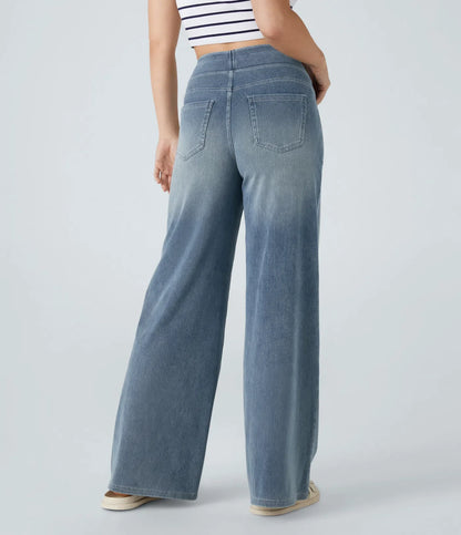 StrideJeans High-Rise Wide-Leg Pull-On Jeans