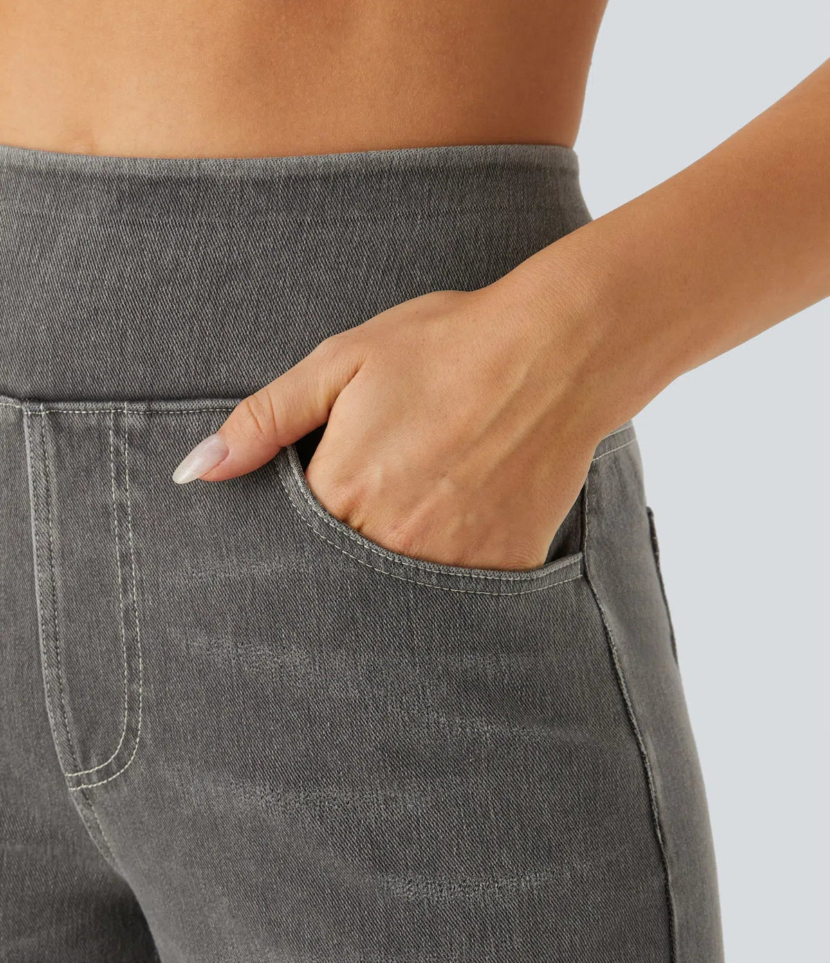 StrideJeans High-Rise Wide-Leg Pull-On Jeans