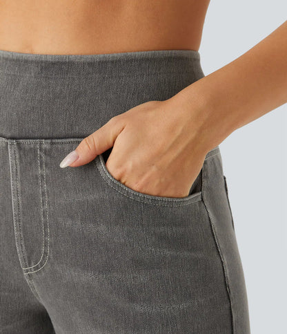 StrideJeans High-Rise Wide-Leg Pull-On Jeans