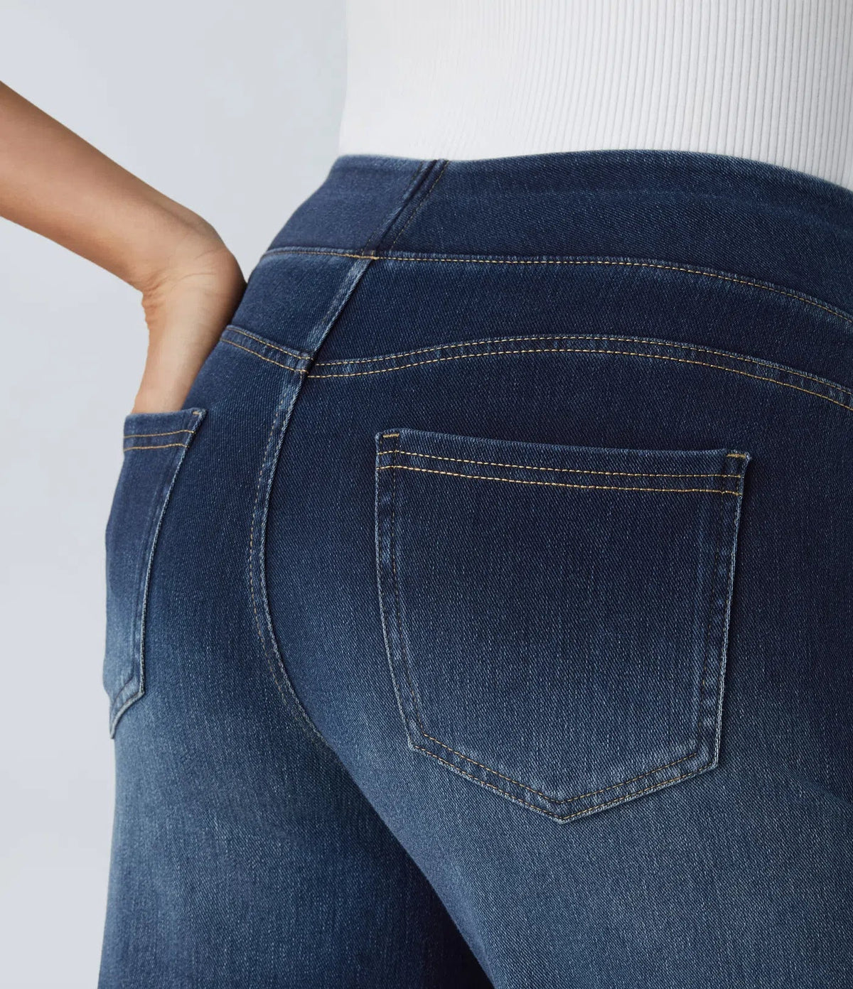 StrideJeans High-Rise Wide-Leg Pull-On Jeans