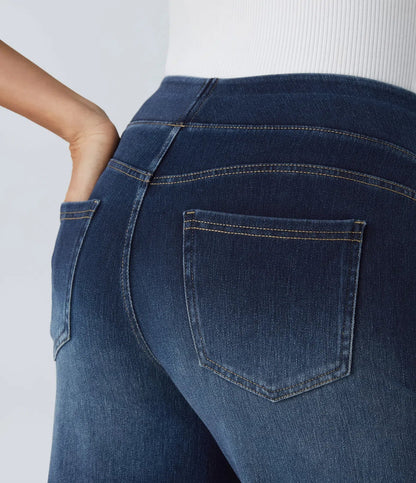 StrideJeans High-Rise Wide-Leg Pull-On Jeans