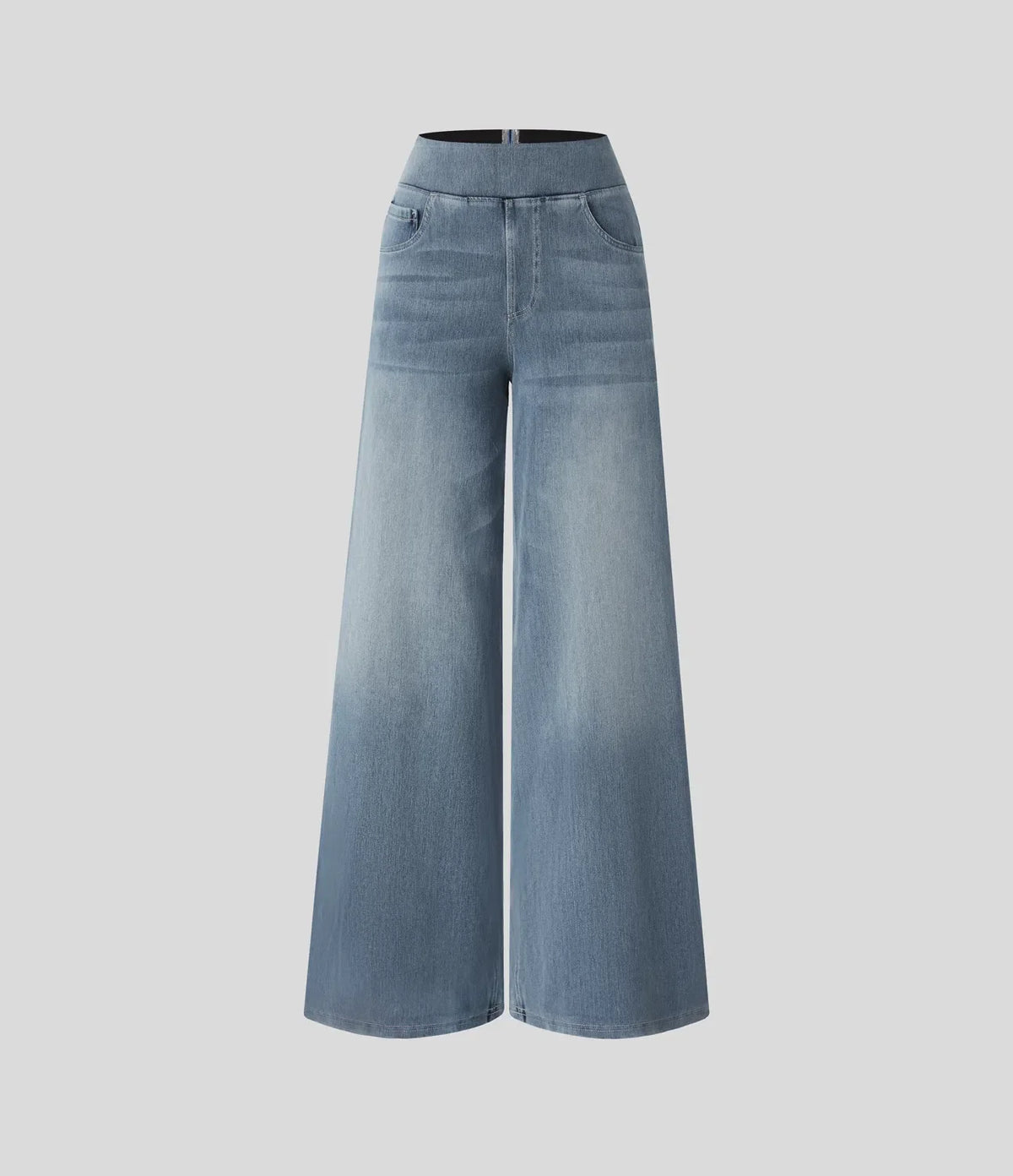 StrideJeans High-Rise Wide-Leg Pull-On Jeans