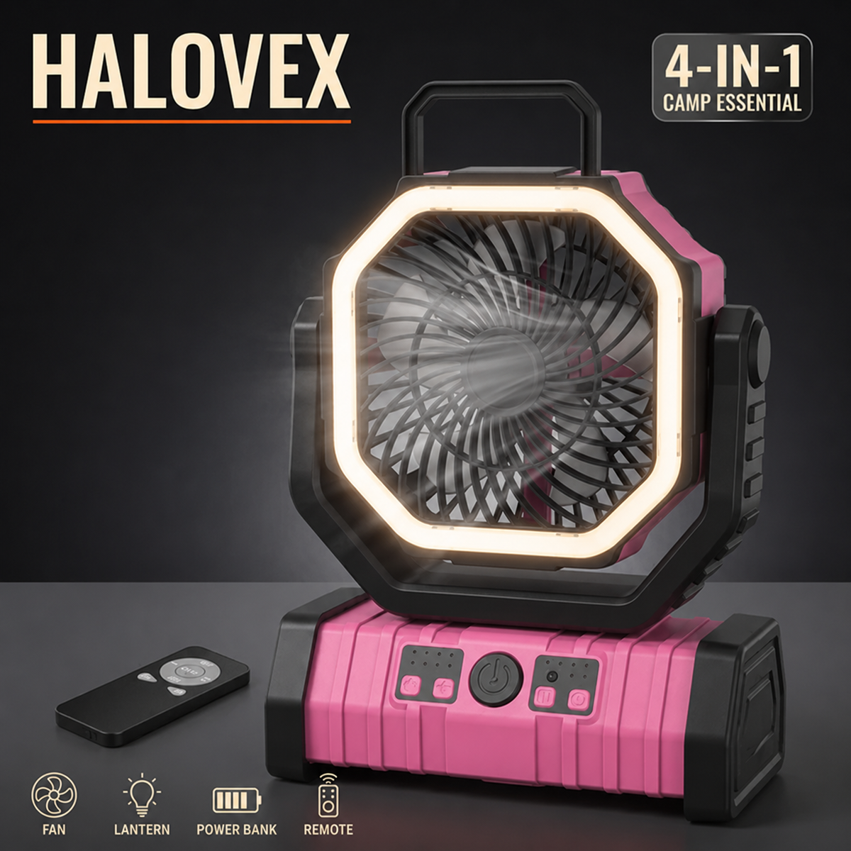 Halovex 4-in-1 Camping Fan