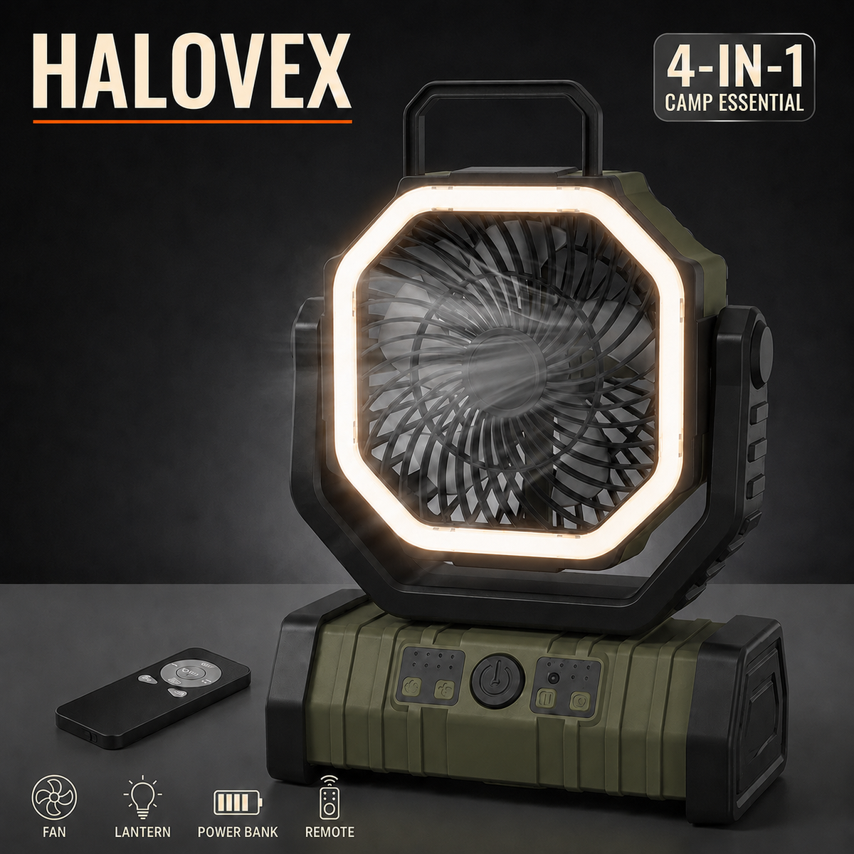 Halovex 4-in-1 Camping Fan