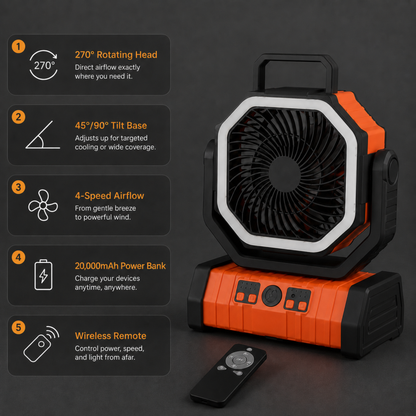 Halovex 4-in-1 Camping Fan