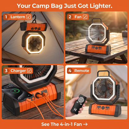 Halovex 4-in-1 Camping Fan