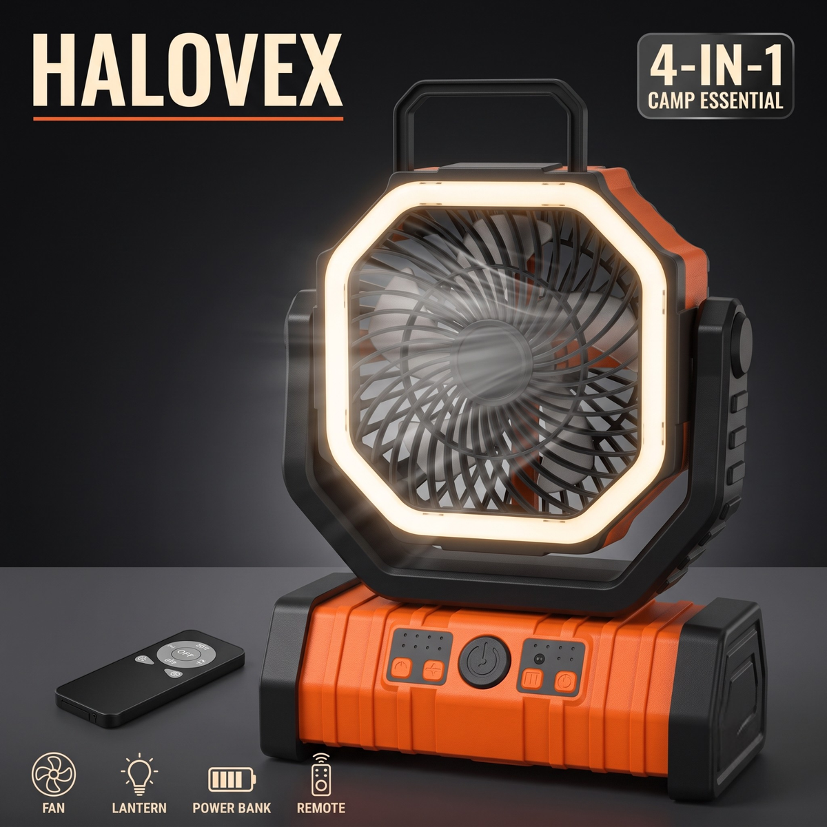 Halovex 4-in-1 Camping Fan